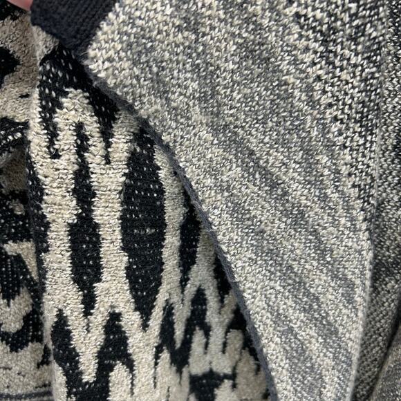 Lucky Brand Live in Love Cardigan Wmns 1X Black Cream Open Sweater Pockets Boho - Picture 4 of 12
